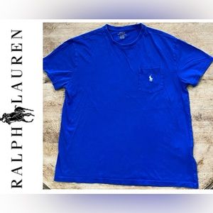 Polo by Ralph Lauren‎ Classic Fit Men’s Size Medium Royal Blue Cotton Pocket Tee
